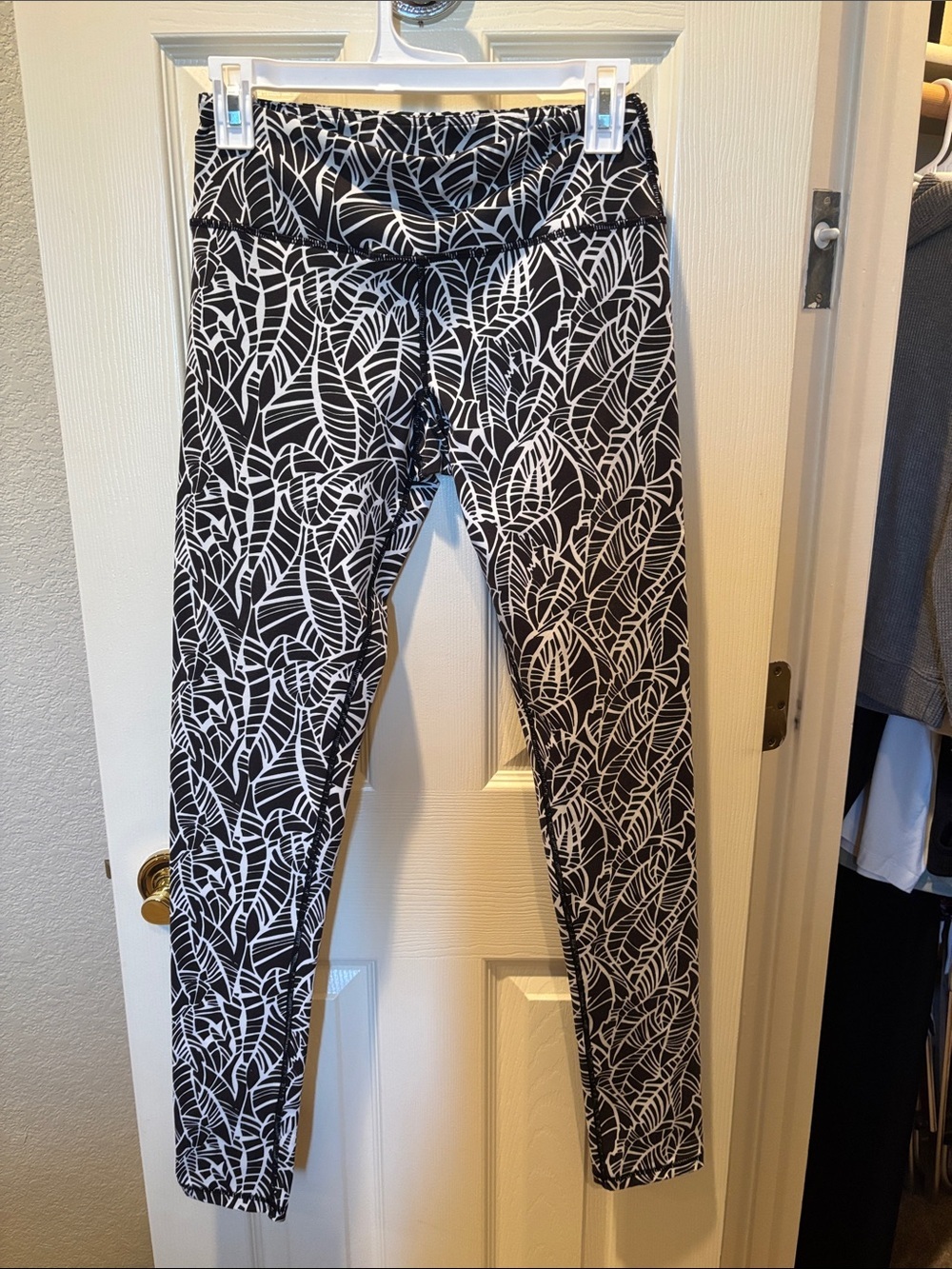 Lululemon Wunder Under Pant Roll Down Pretty Palm Black Angel Wing Size 6 Rare